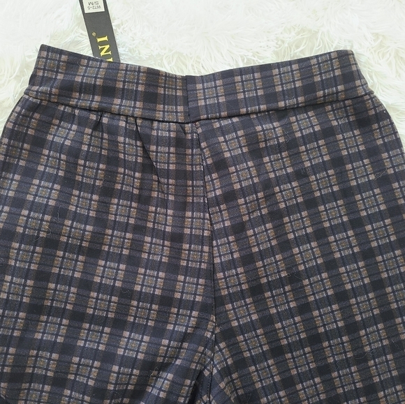 TRÏBE PULL On Check Print Fleece Lined Pants Size S/M NWT - Picture 3 of 8